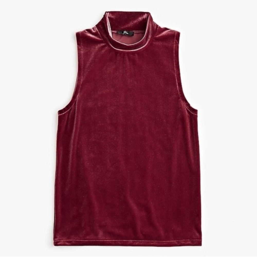 J. Crew mock turtle neck velvet tank